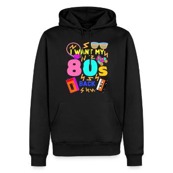 80s Retro Joke 1980 - Männer Premium Bio Hoodie - Schwarz - Vorne - Nico (187cm)