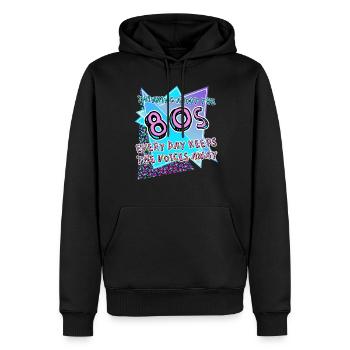80s Retro Joke 1980 - Männer Premium Bio Hoodie - Schwarz - Vorne - Nico (187cm)