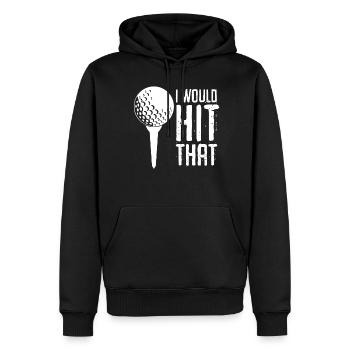 Balle de golf de club de golf - Sweat à capuche Premium bio Homme - noir - Devant - Nico (187cm)