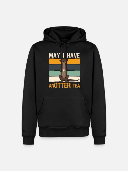 Tea Cup Otter Tea Bag - Männer Premium Bio Hoodie - Schwarz