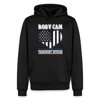 Police Body-Cam Policier - Sweat à capuche Premium bio Homme - noir - Devant - Nico (187cm)