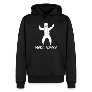 Haka Alpaca - Männer Premium Bio Hoodie - Schwarz - Vorne - Nico (187cm)