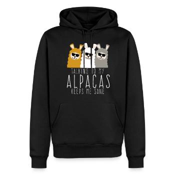 Alpacas Sunglasses Alpaca - Männer Premium Bio Hoodie - Schwarz - Vorne - Nico (187cm)