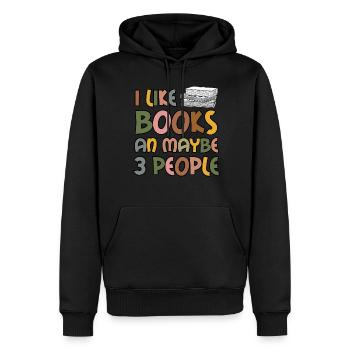 Reading Book Read Books Bookworm - Men’s Premium Organic Hoodie - black - Front - Nico (187cm)