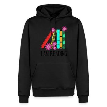 Reading Books Book Bookworm Read - Männer Premium Bio Hoodie - Schwarz - Vorne - Nico (187cm)