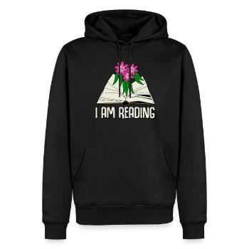 Reading Books Book Bookworm - Männer Premium Bio Hoodie - Schwarz - Vorne - Nico (187cm)