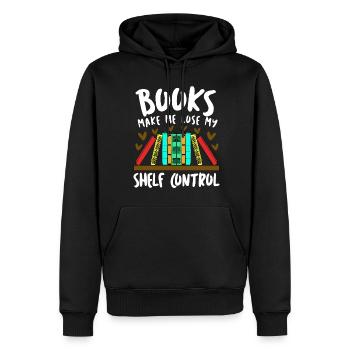 Reading Books Book Shelf Bookworm - Männer Premium Bio Hoodie - Schwarz - Vorne - Nico (187cm)