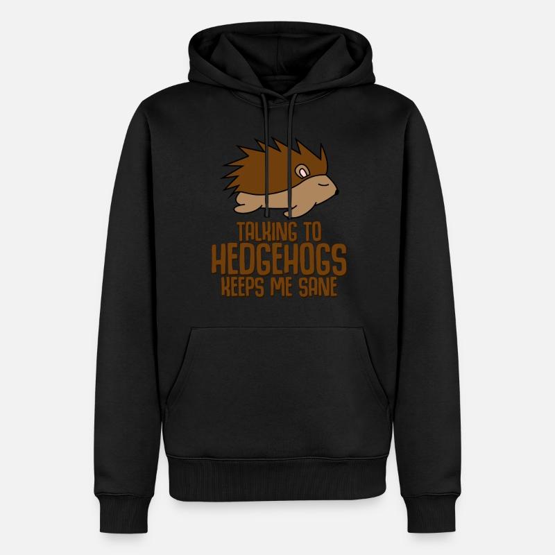 Hedgehog Funny Hedgehogs - Männer Premium Bio Hoodie - Schwarz