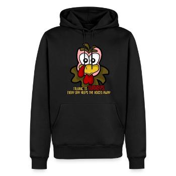 Dinde Dindes - Sweat à capuche Premium bio Homme - noir - Devant - Nico (187cm)