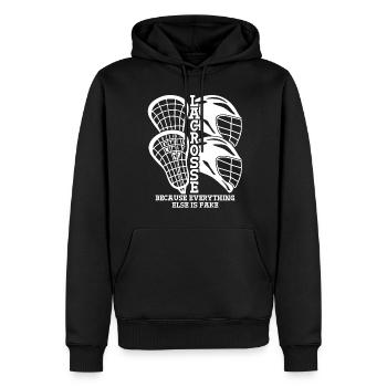 Raquettes de crosse Joueur de crosse - Sweat à capuche Premium bio Homme - noir - Devant - Nico (187cm)