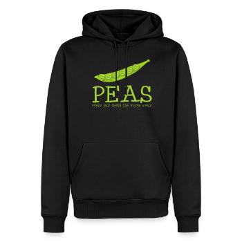 Vegetarian Vegan Peas Pea - Männer Premium Bio Hoodie - Schwarz - Vorne - Nico (187cm)