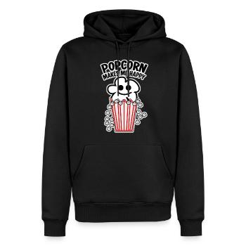 Happy Popcorn - Männer Premium Bio Hoodie - Schwarz - Vorne - Nico (187cm)