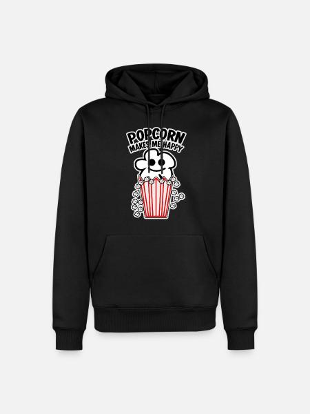 Happy Popcorn - Men’s Premium Organic Hoodie - black