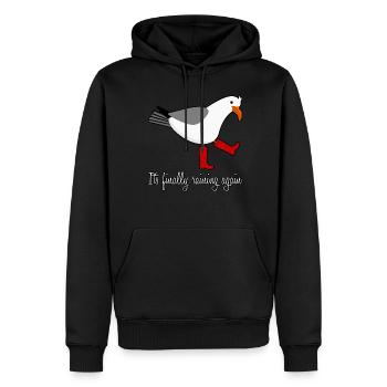 Seagull Bottes de pluie Gull - Sweat à capuche Premium bio Homme - noir - Devant - Nico (187cm)
