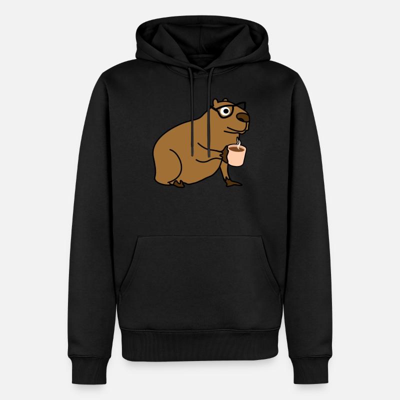 Capybara Café Capybaras - Sweat à capuche Premium bio Homme - noir