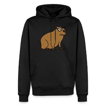 Capybara avec lunettes Nerd Capybaras - Sweat à capuche Premium bio Homme - noir - Devant - Nico (187cm)