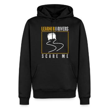 Moniteur d’auto-école Apprenti conducteur - Sweat à capuche Premium bio Homme - noir - Devant - Nico (187cm)