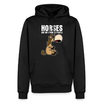 Horse Riding Horses - Men’s Premium Organic Hoodie - black - Front - Nico (187cm)