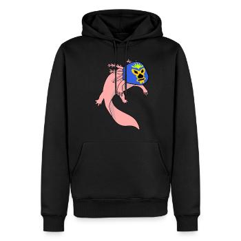 Lucha Libre Axolotl Luchador - Männer Premium Bio Hoodie - Schwarz - Vorne - Nico (187cm)