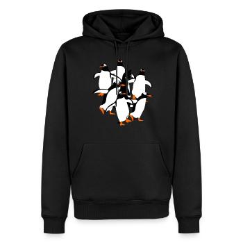 Penguin Penguins - Männer Premium Bio Hoodie - Schwarz - Vorne - Nico (187cm)