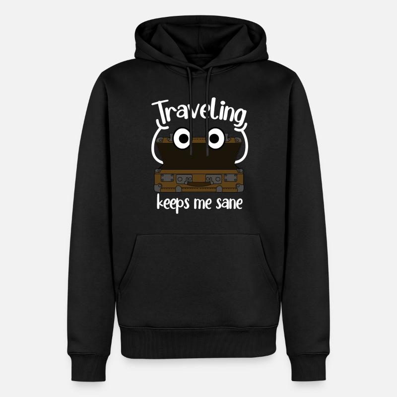 Valise Bagages Valises Tavelling - Sweat à capuche Premium bio Homme - noir