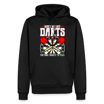 Fléchettes Jeu De Fléchettes Joke Joueur de fléchettes - Sweat à capuche Premium bio Homme - noir - Devant - Nico (187cm)