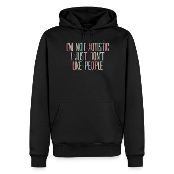 Autiste autiste non autiste social - Sweat à capuche Premium bio Homme - noir - Devant - Nico (187cm)