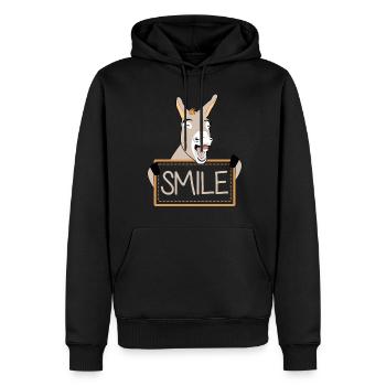 Donkeys funny smiling Donkey - Männer Premium Bio Hoodie - Schwarz - Vorne - Nico (187cm)