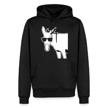 Donkey with Sunglasses Donkeys - Männer Premium Bio Hoodie - Schwarz - Vorne - Nico (187cm)