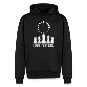 Chess set Calculating Joke chess Player - Men’s Premium Organic Hoodie - black - Front - Nico (187cm)