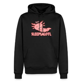 Axolotl endormi Axolotls de sommeil - Sweat à capuche Premium bio Homme - noir - Devant - Nico (187cm)
