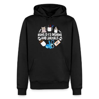 Vétérinaire Vétérinaire Médecine Vétérinaire - Sweat à capuche Premium bio Homme - noir - Devant - Nico (187cm)