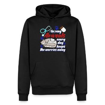 Vétérinaire vétérinaire vétérinaire - Sweat à capuche Premium bio Homme - noir - Devant - Nico (187cm)