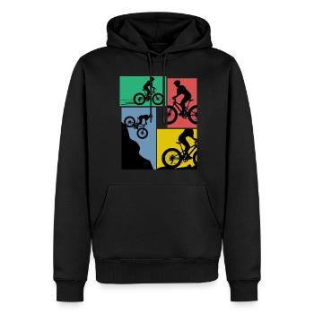 Fat Bike Blague Fatbike - Sweat à capuche Premium bio Homme - noir - Devant - Nico (187cm)