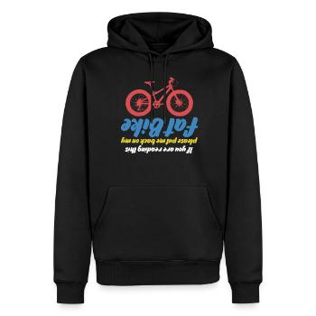 Fat Bike Blague Gros pneus Vélo Fatbike - Sweat à capuche Premium bio Homme - noir - Devant - Nico (187cm)