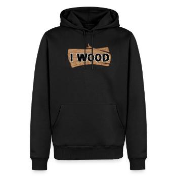 Charpentier en bois Bûcheron de bois de chauffage - Sweat à capuche Premium bio Homme - noir - Devant - Nico (187cm)