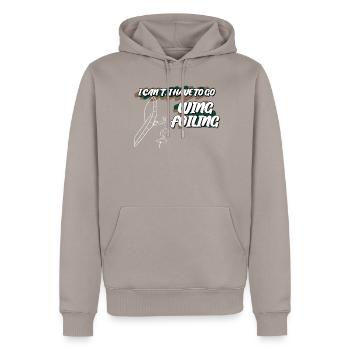 Wing Foiling Winging Wingsurfing - Men’s Premium Organic Hoodie - taupe - Front - Nico (187cm)