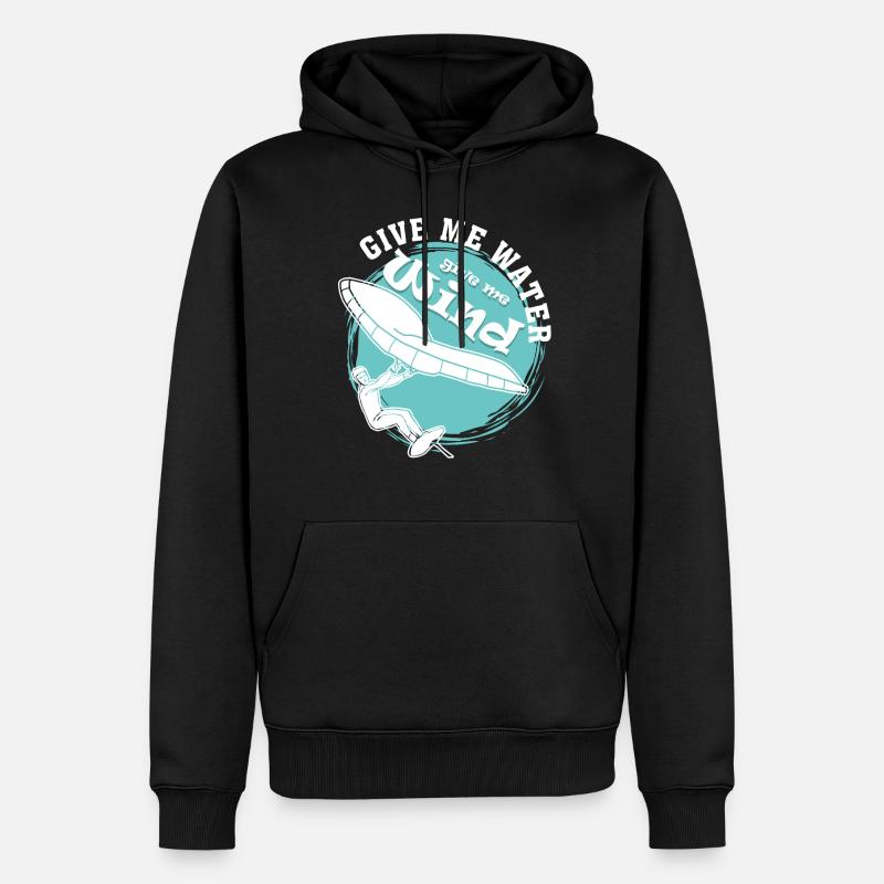Foilboard Wing Foiling Winging - Männer Premium Bio Hoodie - Schwarz