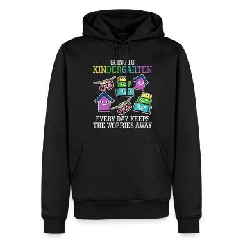 École maternelle - Sweat à capuche Premium bio Homme - noir - Devant - Nico (187cm)