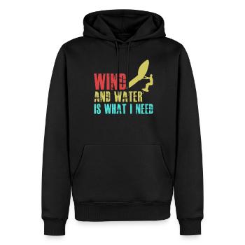 Winging Foilboard Wing Foiling - Männer Premium Bio Hoodie - Schwarz - Vorne - Nico (187cm)