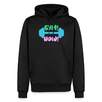 Fitness Gym Musculation Bodybuilder - Sweat à capuche Premium bio Homme - noir - Devant - Nico (187cm)