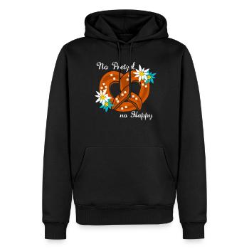 Pretzel Bavaria Pretzels - Männer Premium Bio Hoodie - Schwarz - Vorne - Nico (187cm)