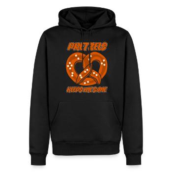 Pretzel Bakery Pretzels - Männer Premium Bio Hoodie - Schwarz - Vorne - Nico (187cm)