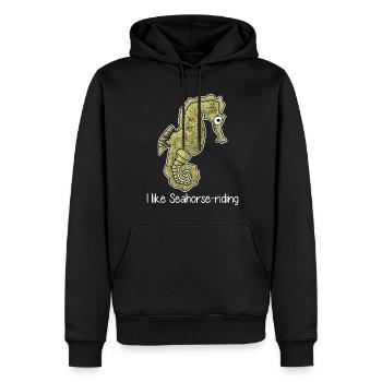 Seahorse Seahorses Beach - Männer Premium Bio Hoodie - Schwarz - Vorne - Nico (187cm)
