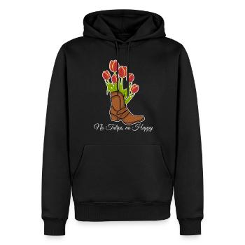 Tulipes Fleurs Botte Jardin Tulipe - Sweat à capuche Premium bio Homme - noir - Devant - Nico (187cm)