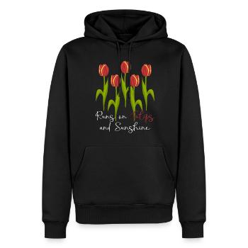 Tulipes Jardin Tulipes Fleurs - Sweat à capuche Premium bio Homme - noir - Devant - Nico (187cm)