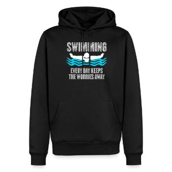 Triathlon Piscine Nageur - Sweat à capuche Premium bio Homme - noir - Devant - Nico (187cm)