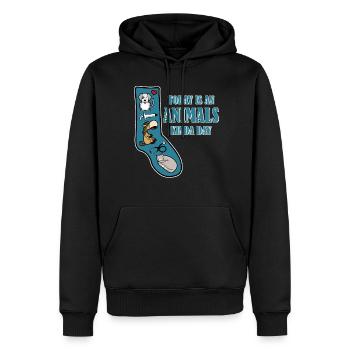 Vétérinaire Assistant Chaussette Vétérinaire - Sweat à capuche Premium bio Homme - noir - Devant - Nico (187cm)