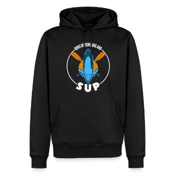 SUP Board Stand up Paddle Pagaies - Sweat à capuche Premium bio Homme - noir - Devant - Nico (187cm)