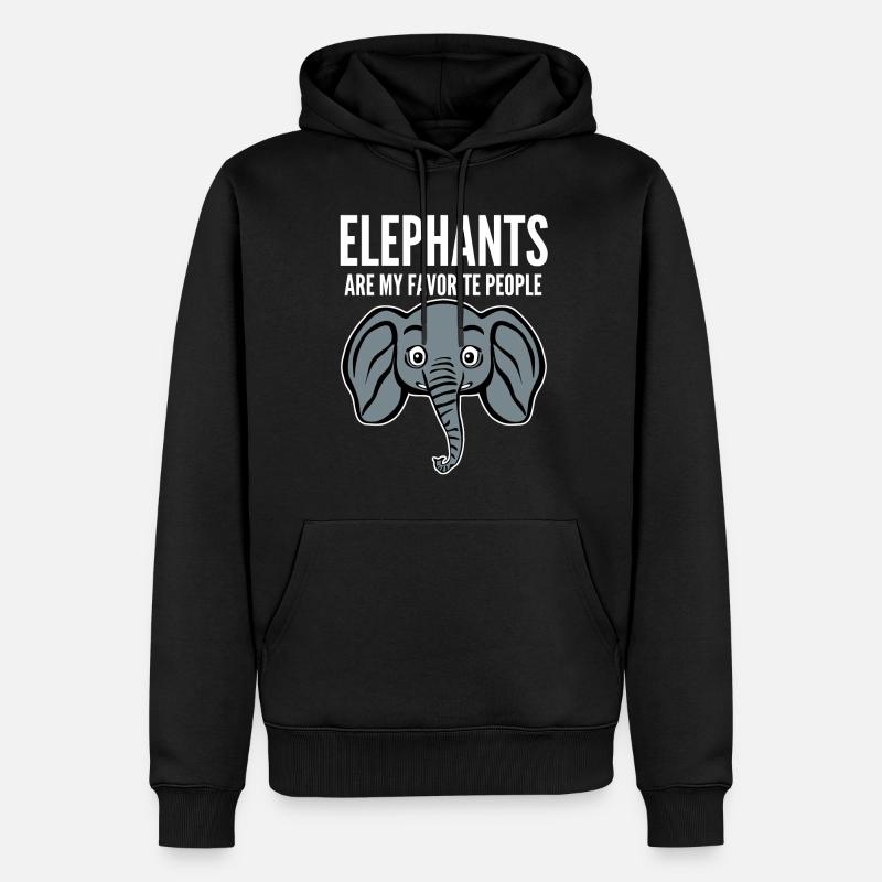 Elephant Elephants - Männer Premium Bio Hoodie - Schwarz